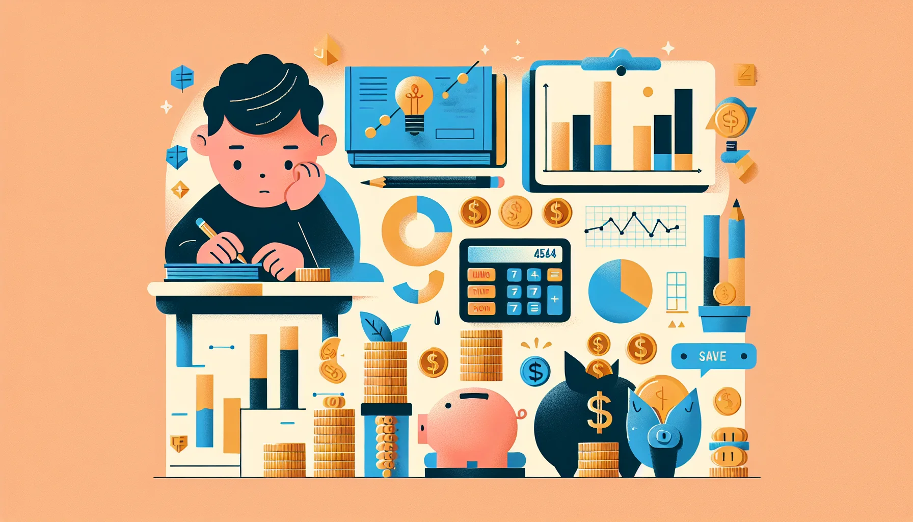 Niños aprendiendo educación financiera y ahorro