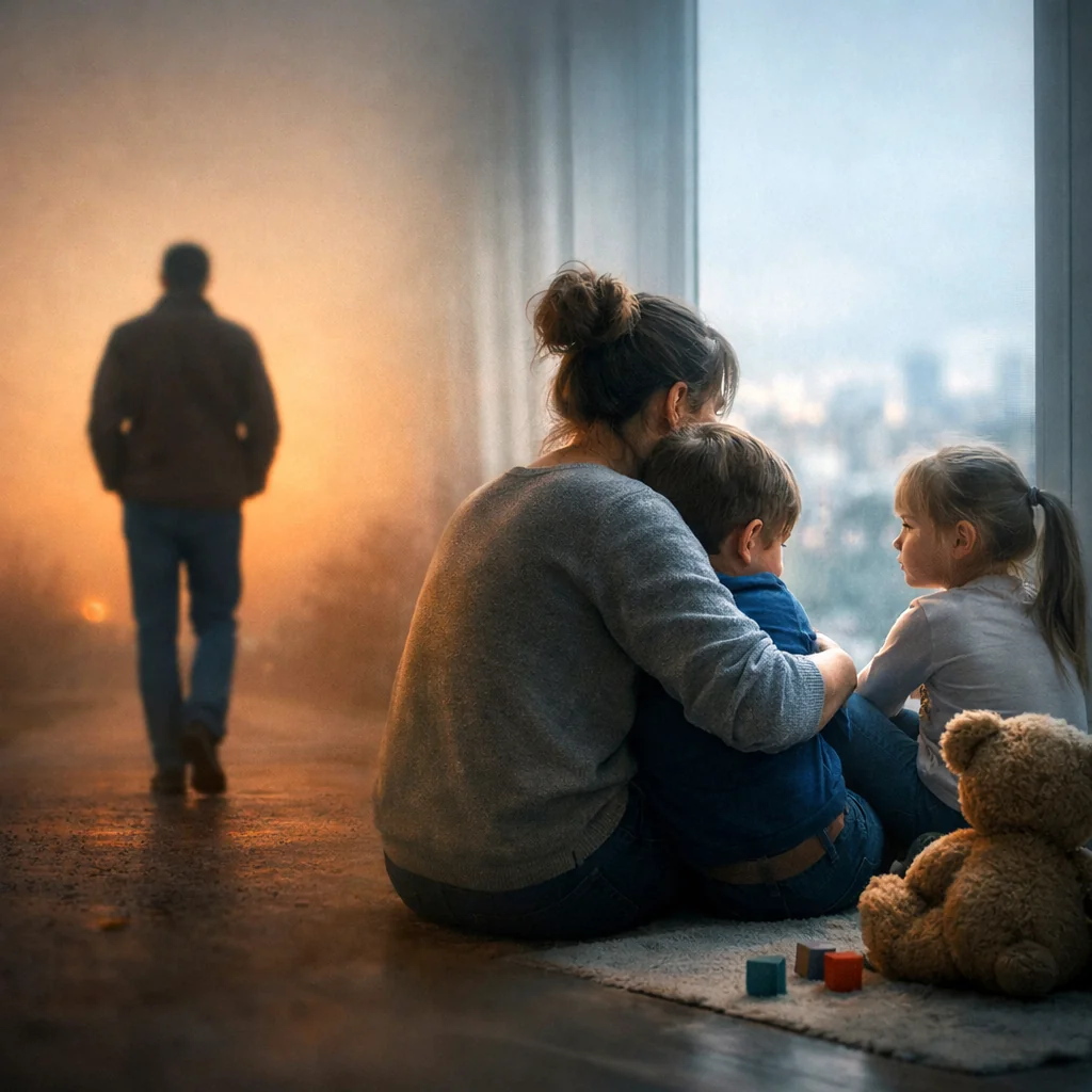 Hombre adulto mirando hacia la ventana en momento de reflexión sobre paternidad responsable y ausencia paterna